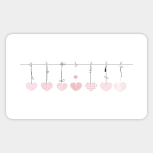 It's a girl hanging pink hearts Sticker